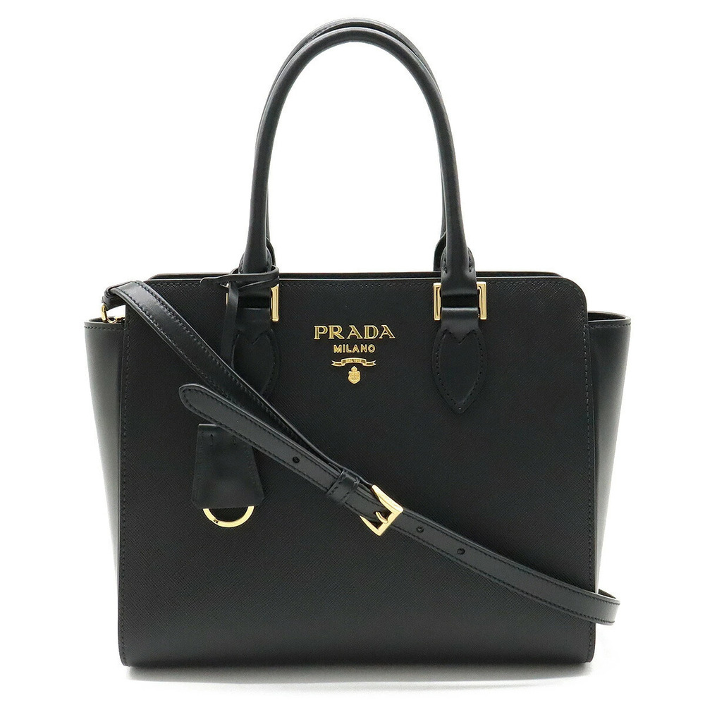 Prada SAFFIANO Handbag Crossbody Bag Leather NERO Black